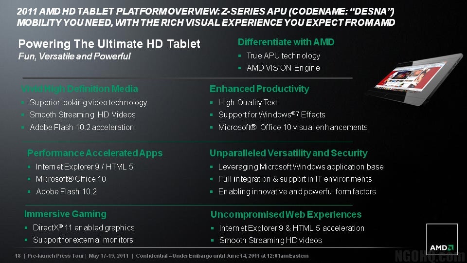 AMD confirms tablet plans with Desna chip