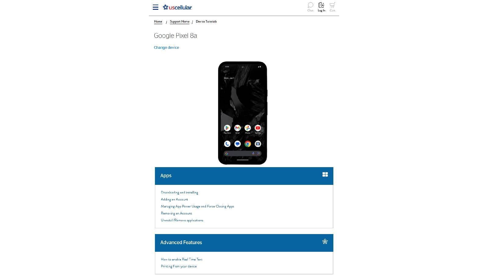 Pixel 8a&#039;s image posted by&amp;nbsp;UScellular - Pixel 8a shows up early on US carrier&#039;s website