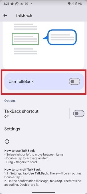 La función TalkBack en Android 15 beta 1 permite a las personas con discapacidad visual utilizar el escáner de huellas dactilares para desbloquear sus teléfonos.  Con Android 15, los usuarios con visión limitada aún podrán desbloquear usando el lector de huellas