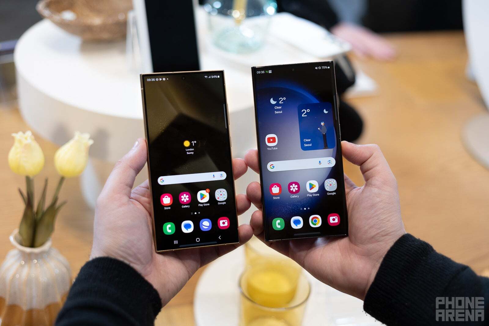 The S24 Ultra and the S23 Ultra (Image Source - PhoneArena) - If Galaxy AI is headed to the Galaxy S22, do you really need the S24 Ultra?