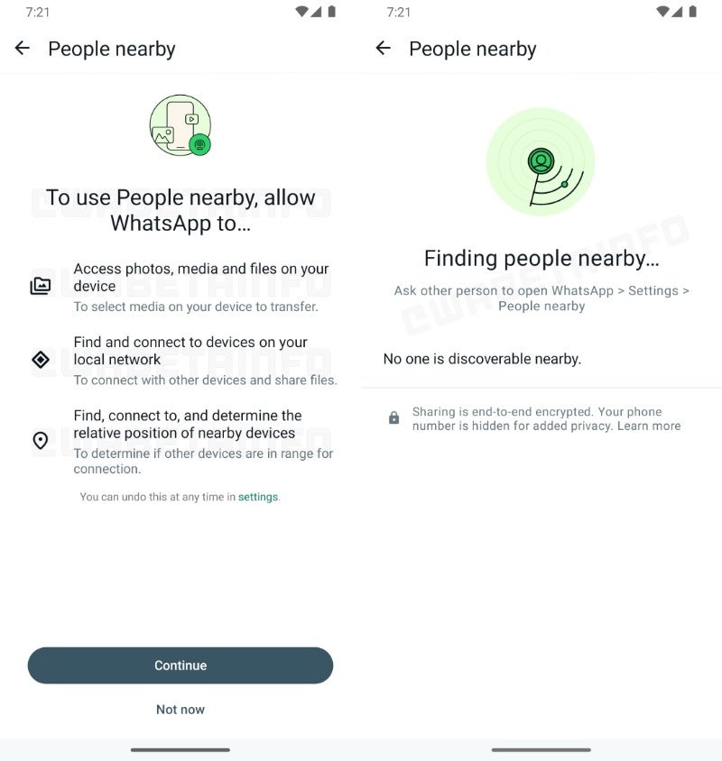 WhatsApp is getting closer to releasing its own file sharing with those nearby feature