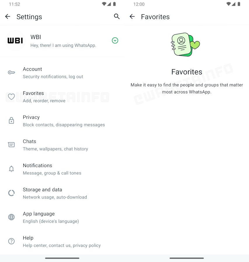 WhatsApp working on a favorite feature for contacts and groups