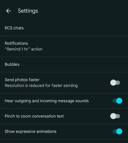 Google Messages already rolling out the setting to turn off animated reaction effects