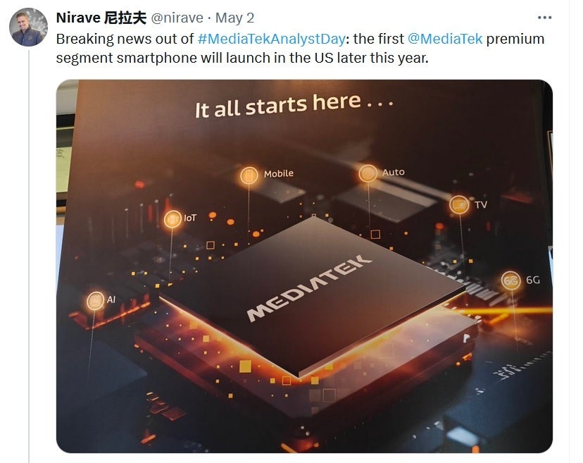 A mystery U.S. phone in the premium segment will come to market later this year with a flagship MediaTek chipset - Mystery premium segment U.S smartphone will be powered by flagship MediaTek chipset