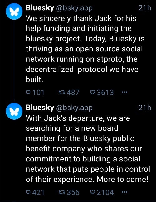 Jack Dorsey steps down from Bluesky board, touts X as &quot;Freedom Tech&quot;