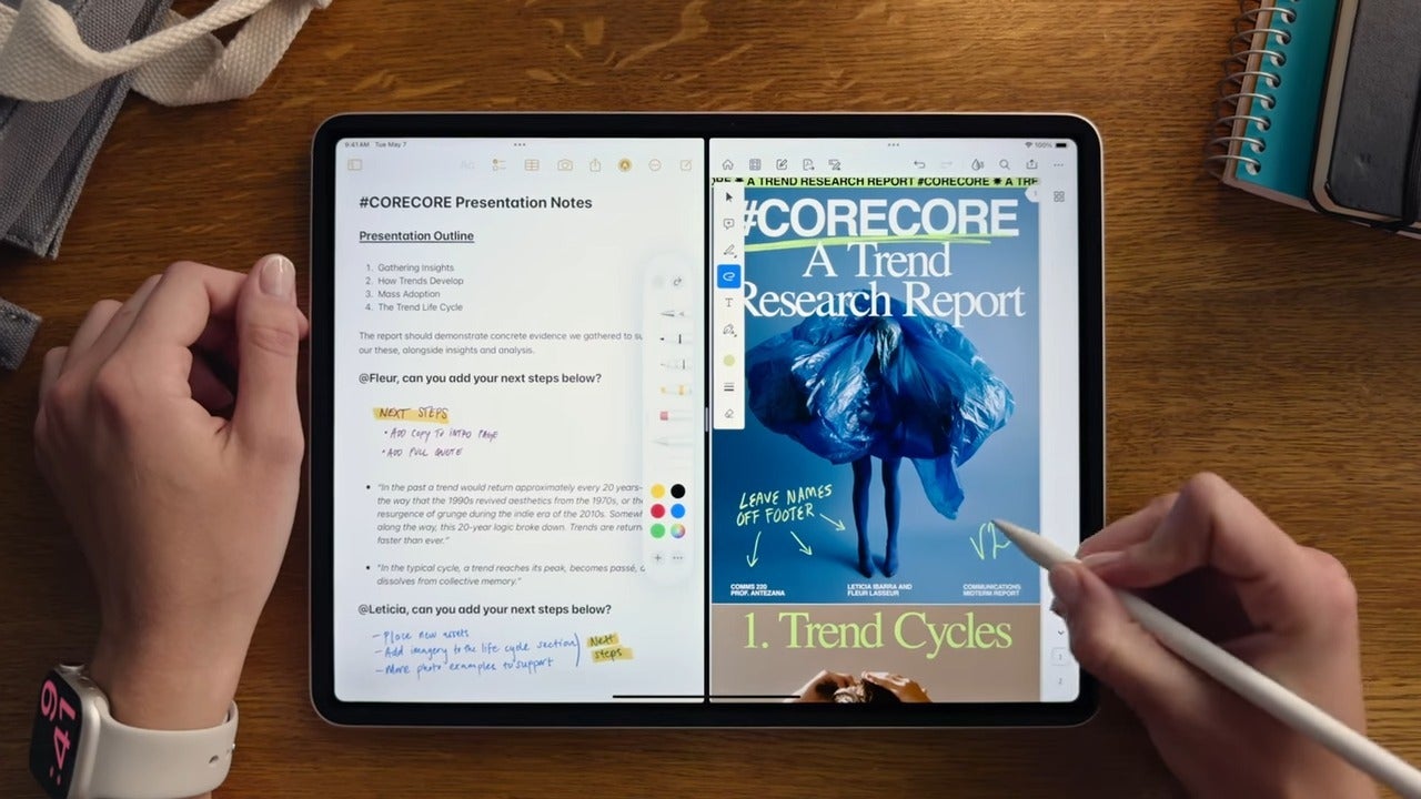 The larger iPad Air screen gives you more space for multitasking as well - Apple says half its users choose the bigger screen size when it comes to iPad