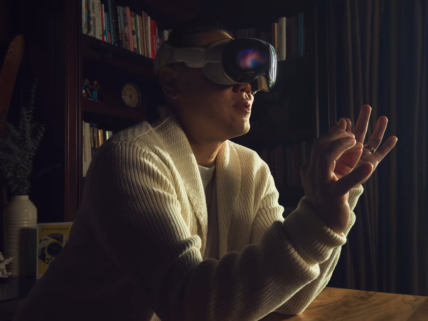 Award-winning film director Jon M. Chu using the Vision Pro. | Image credit &amp;mdash; PhoneArena - Apple Event: Tim Cook reveals how Vision Pro is being used across industries