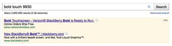 This Google ad reveals that the BlackBerry Bold 9930 is coming to Verizon - Google ad gives away BlackBerry Bold 9930&#039;s launch on Verizon
