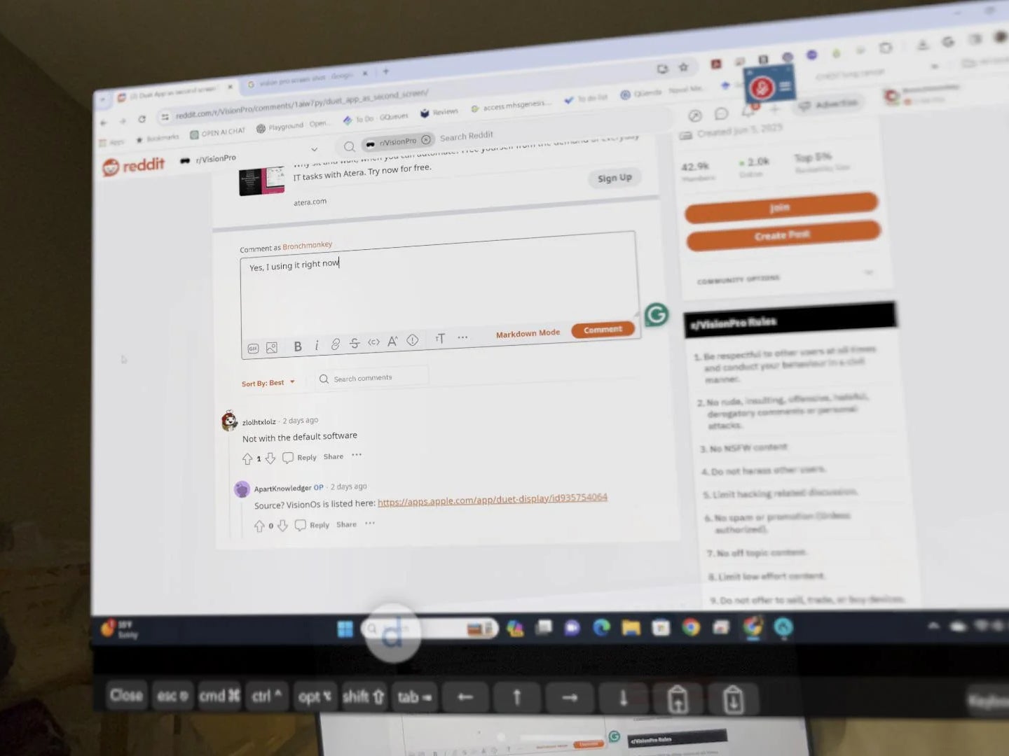 $3500 headset for browsing Reddit. | Image credit &amp;mdash; Reddit - Apple Vision Pro gets two popular virtual desktop apps