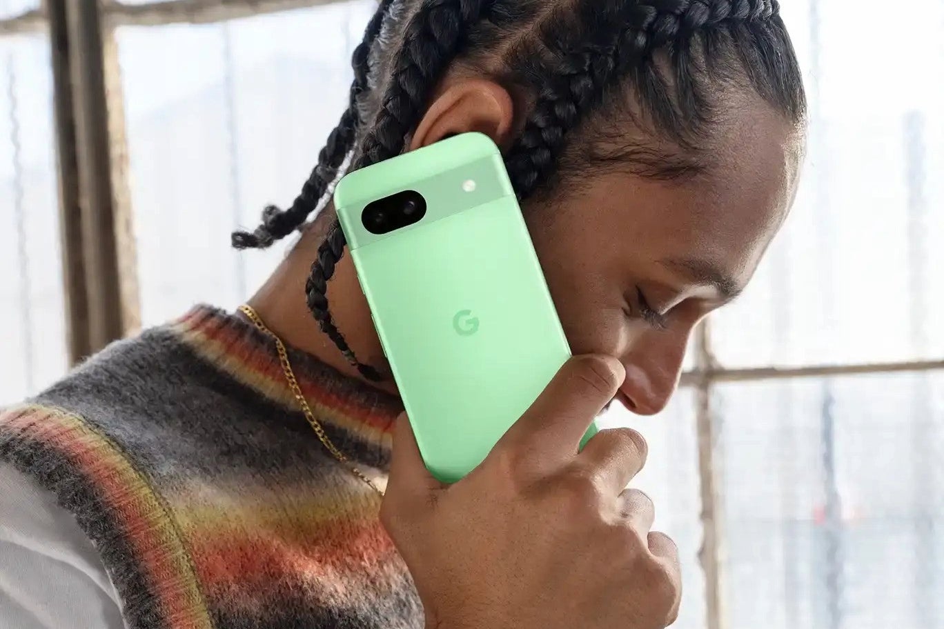 The Pixel 8a in the fresh Aloe color (Image Credit–Google) - Did Google try to steal Apple&#039;s thunder with the Pixel 8a launch?
