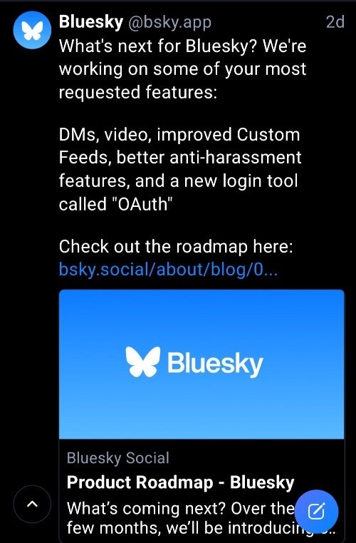 Bluesky app reveals DMs, video, better custom feeds, and more will be coming soon