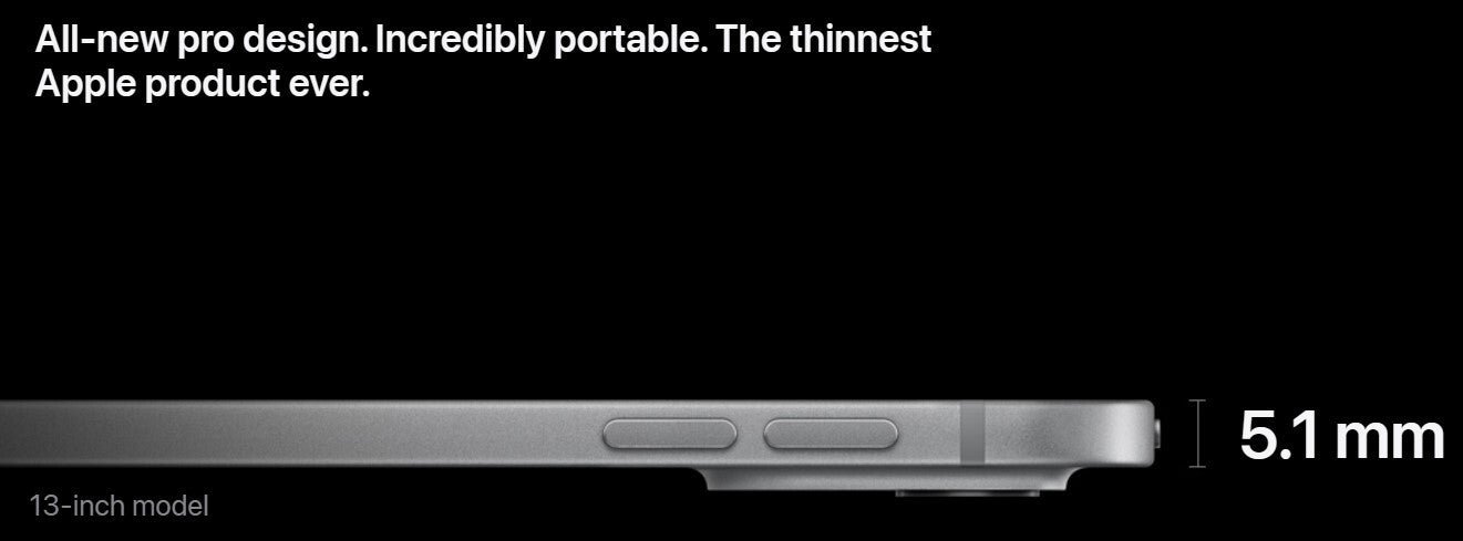 Esqueça o iPod nano, este é agora o dispositivo Apple mais fino! - Com a tela do iPad Pro M4 de US$ 400, a Apple escolheu a elegância antes da duração da bateria