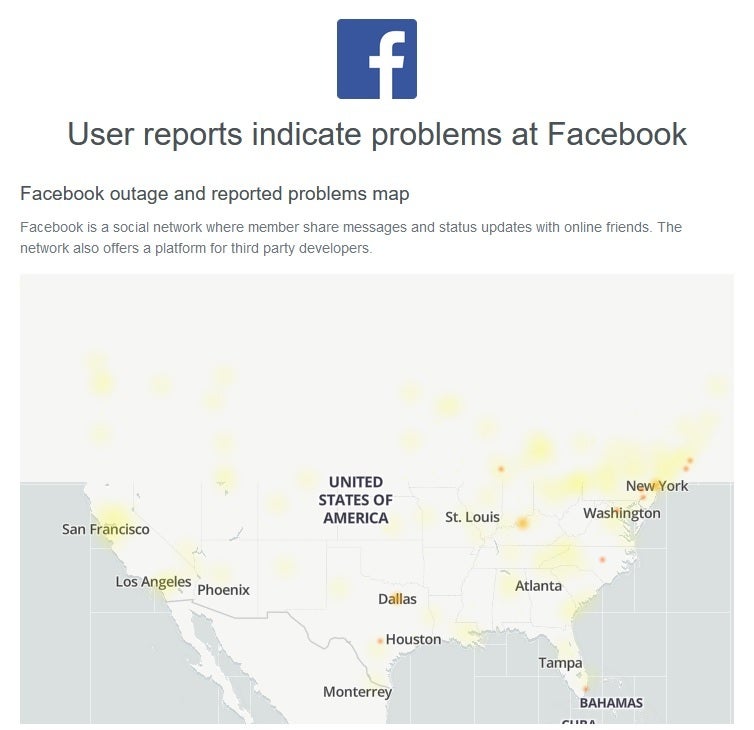 Instagram and Facebook are down along both U.S. coasts - Facebook and Instagram experiencing outages along the East and West Coasts of the U.S.