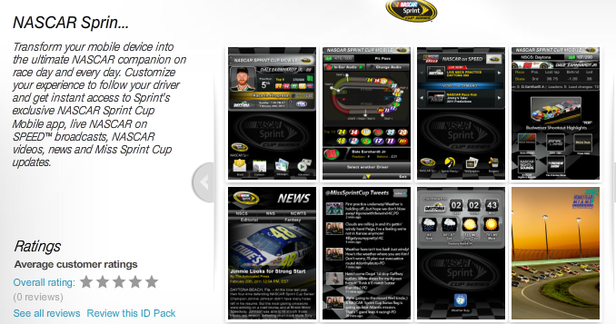 Sprint offers NASCAR Sprint Cup Series ID pack for Sprint ID enabled phones