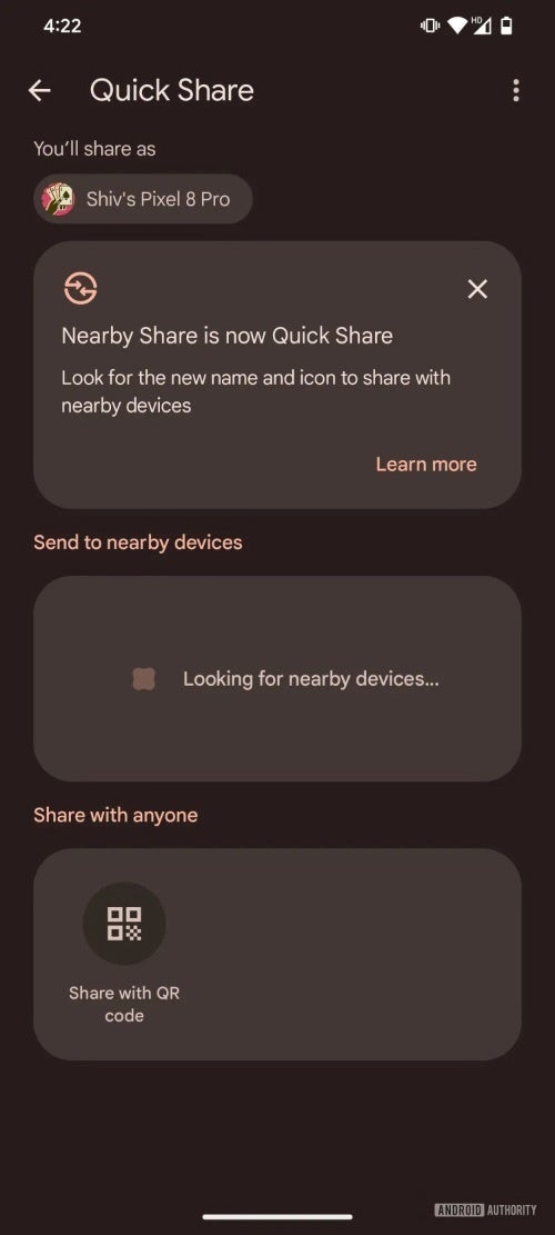 Android's Quick Share could soon get a boost by allowing QR Code file transfers