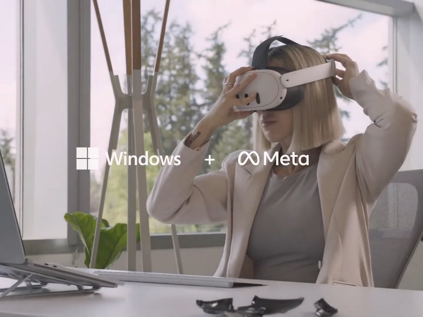 Wear this in the office and procrastinate in private! | Image credit — PhoneArena - Microsoft and Meta are partnering to merge Windows with Quest