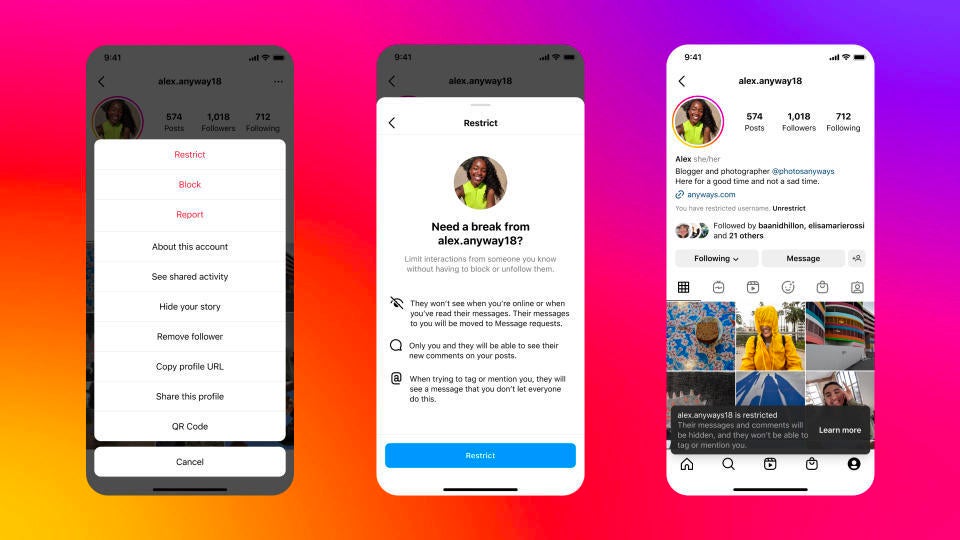 The new changes (Image Source - Meta) - Instagram updates its &quot;limit&quot; and &quot;restrict&quot; options so it can be a safer platform for teens