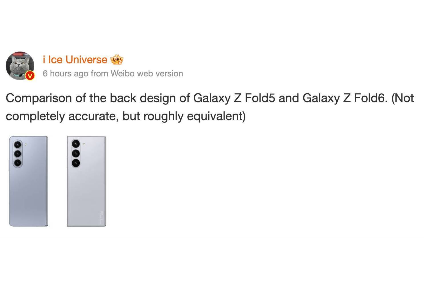 Back and front of Galaxy Z Fold 6 gets compared with Fold 5, highlighting many changes
