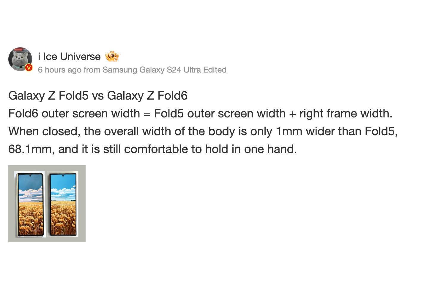 Back and front of Galaxy Z Fold 6 gets compared with Fold 5, highlighting many changes
