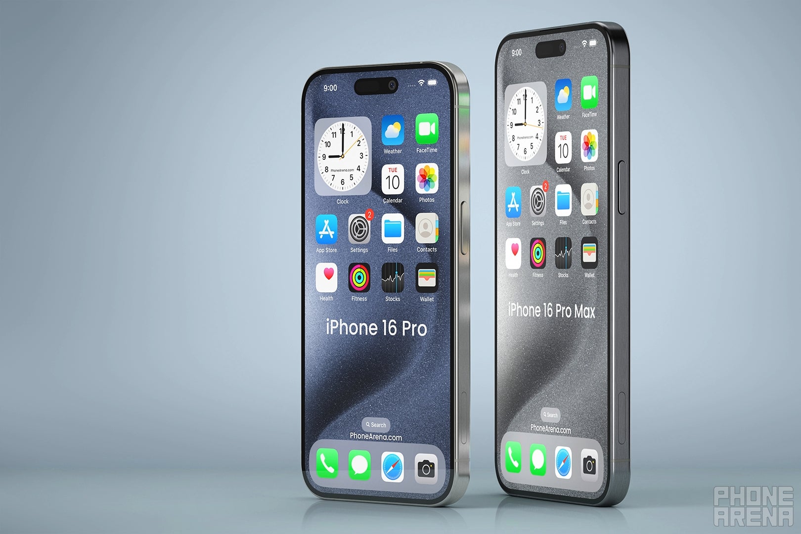 If the rumors are true the bezels on both iPhones should be even thinner than the ones shown on our renders | Image credit — PhoneArena - Apple might achieve the bezel-less dream with the iPhone 16 Pro but how?