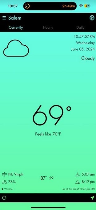 Want to try a new weather app? Check out the colorful Currently app from the App Store - The Apple Weather app is under the weather