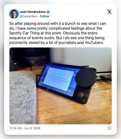 Turns out, the Spotify Car Thing is already open source, but its hardware is useless