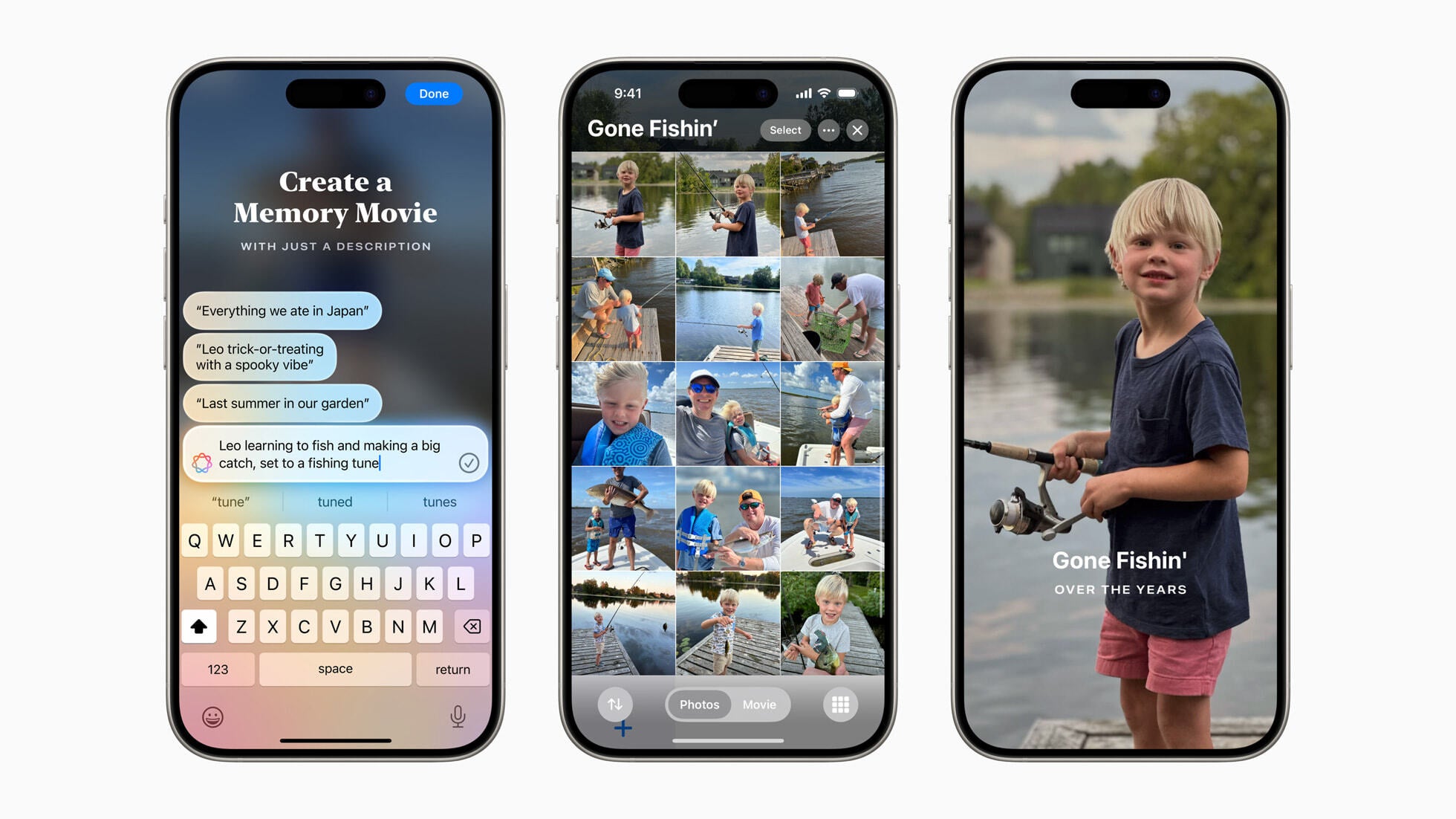 With Memories, Apple&#039;s AI sorts through your photos and videos, picks the best ones based on your description, and creates a movie with its own storyline | Image credit – Apple - iOS and AI: everything you need to know