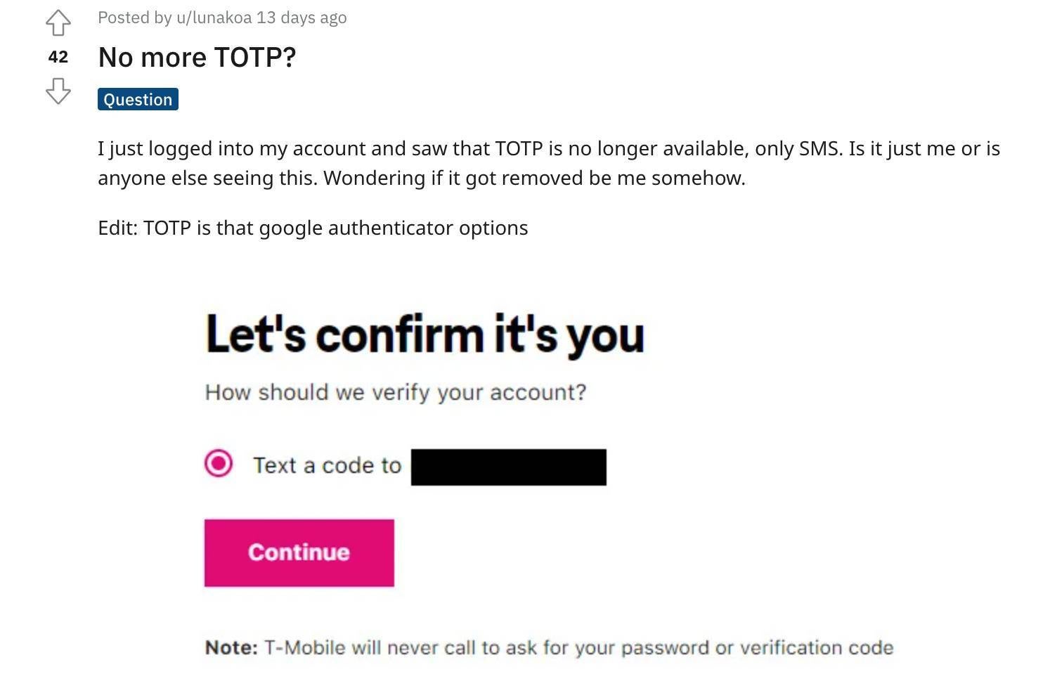 T-Mobile no longer letting users use the Google&nbsp;Authenticator for&nbsp;two-step verification - T-Mobile users need not worry about latest move as it's a temporary change