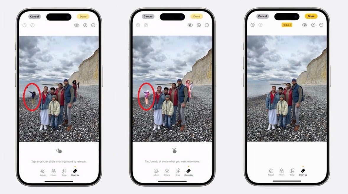 Apple's Clean Up feature removes distractions from photos in the Photos app - Apple's "Clean Up" is the iOS 18 version of Google's Magic Eraser