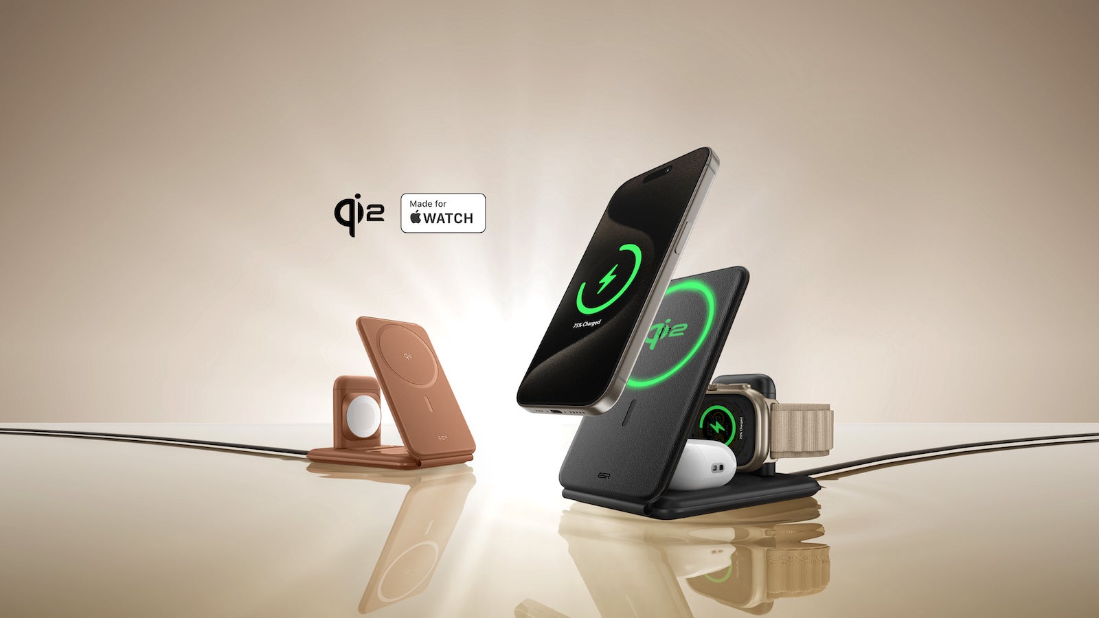 Qi2 3-in-1 Travel Wireless Charging Set