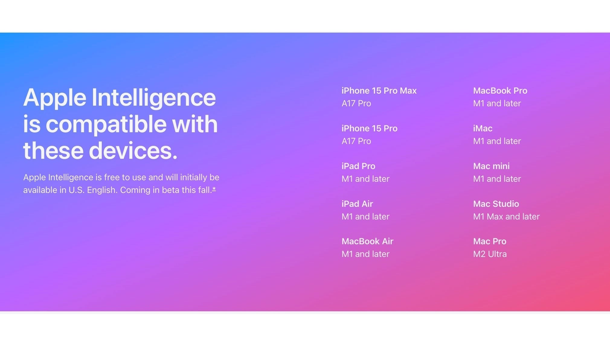 “New Apple Intelligence in iOS 18 will only be available on 50% of the latest flagship iPhones.” Sounds crazy when you put it that way. - Apple has no excuses as iOS 18 disappoints millions: No AI unless you buy a $1,000 iPhone 15 Pro