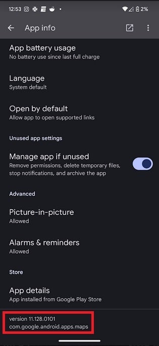 The version of Google Maps on my Pixel 6 Pro has not yet received the update - Google Maps update fixes issue with key feature