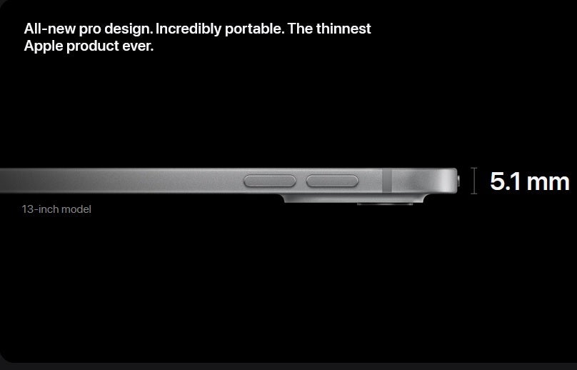 L’iPad Pro M4, incroyablement fin, lance une nouvelle tendance pour les produits Apple.  Crédit image-Apple – Le nouveau mantra d'Apple s'appliquera à ses principaux appareils, dont l'iPhone