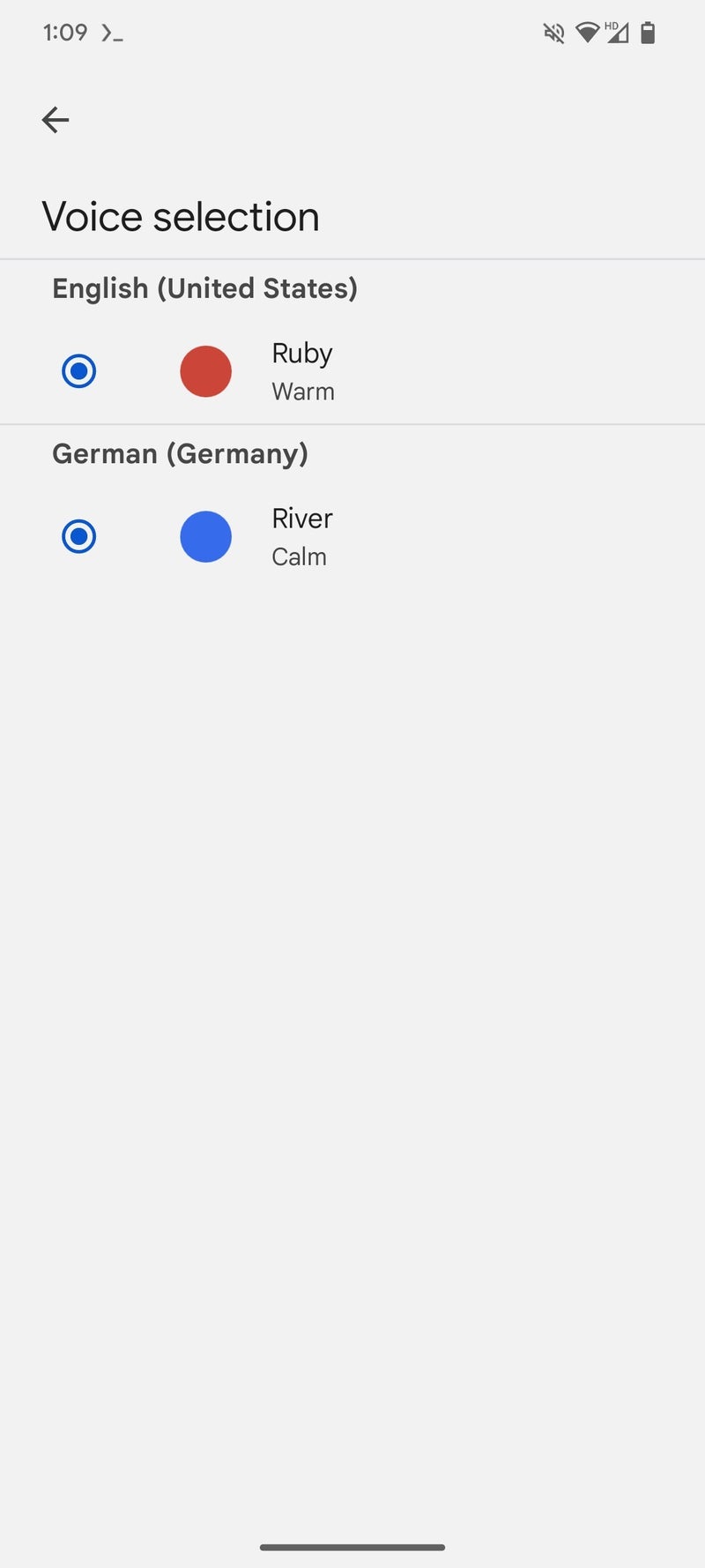 Two new voice options are spotted in the beta version of the Google app | Image credit – Android Authority/Assemble Debug