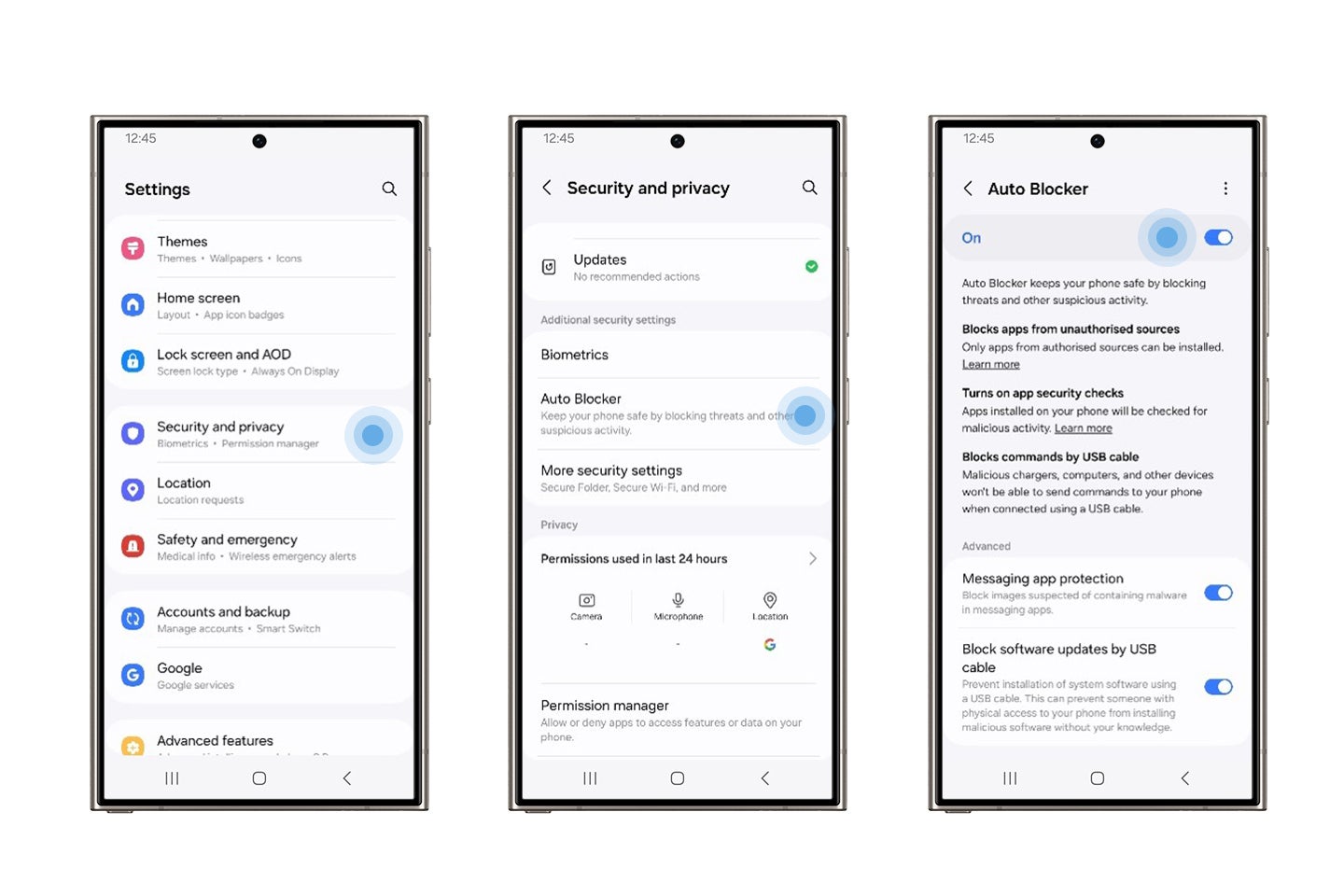 Turning on Auto Blocker is a fast and easy process | Image credit – Samsung - Samsung explains how your Galaxy phone fights modern threats and stays secure