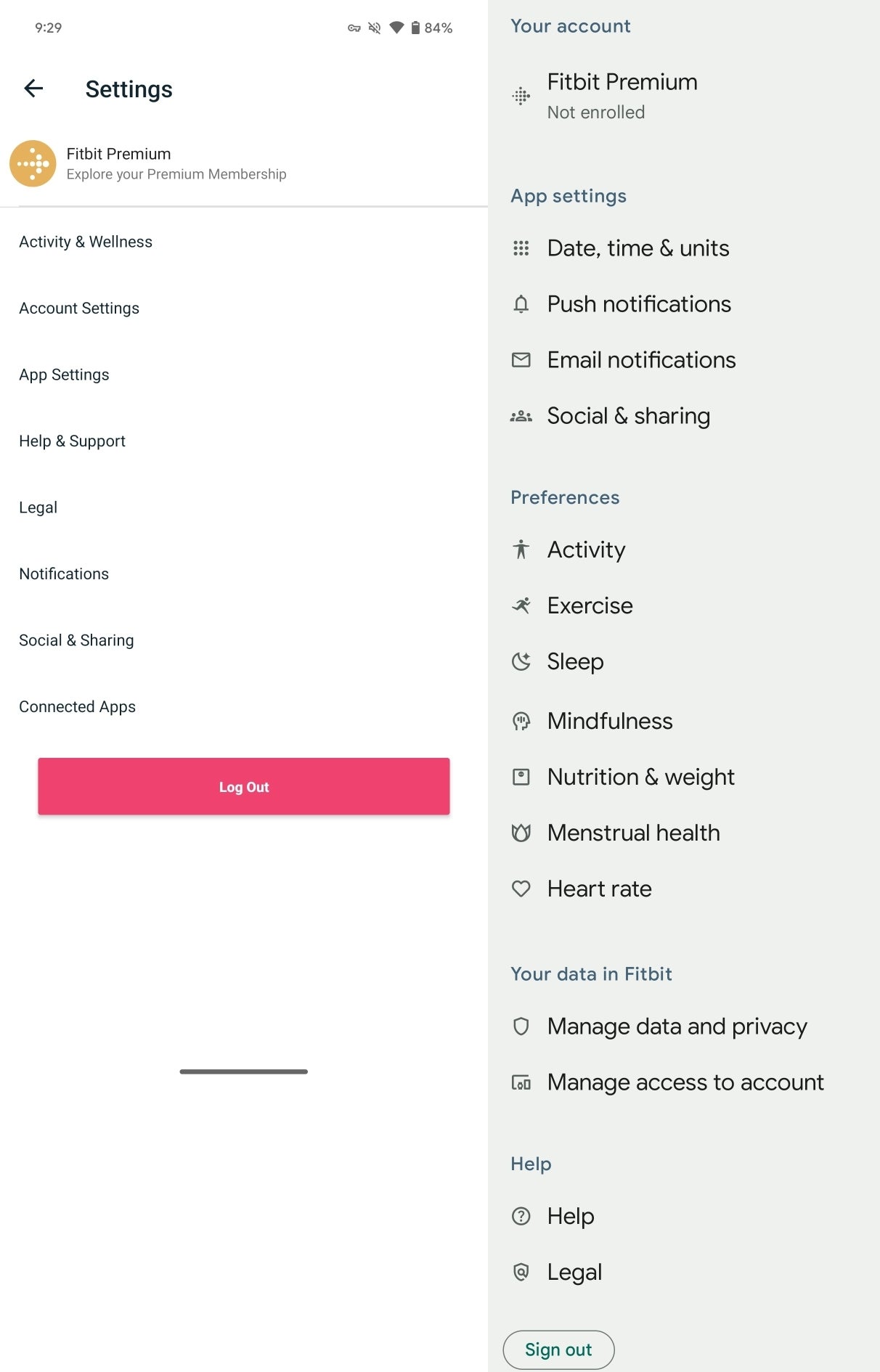 Fitbit app settings are getting a Material You makeover
