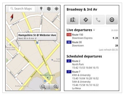 Google introduces Live Transit to mobile Maps