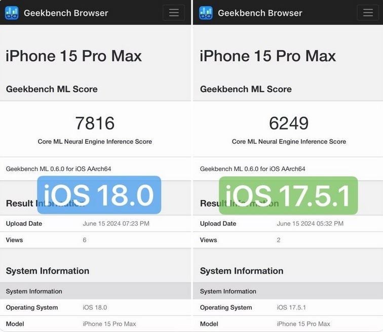 A17 Pro's Neural Engine shows nice performance hike in iOS 18 benchmark test