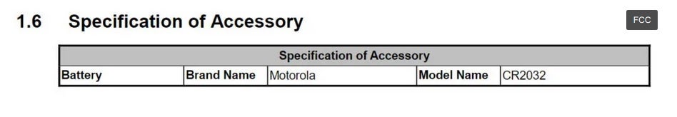 The Moto Tag will be powered by a standard CR2032 button battery - Motorola&#039;s Moto Tag item tracker gets FCC certification, supports Bluetooth LE and UWB