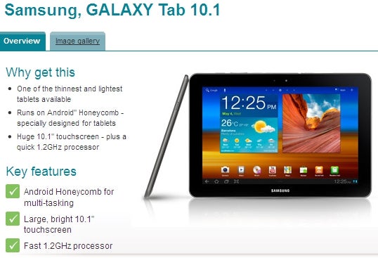 Samsung Galaxy Tab 10.1 for Vodafone UK is listed having a 1.2GHz processor - Samsung Galaxy Tab 10.1 for Vodafone UK might sport the 1.2GHz Exynos chipset