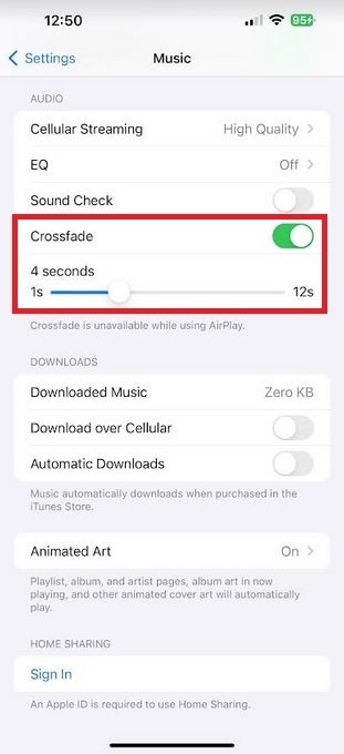 In iOS 18 enabling Crossfade will turn on Smart Crossfade for Apple Music|Image credit-PhoneArena - Apple is not promoting this Apple Music feature coming in iOS 18