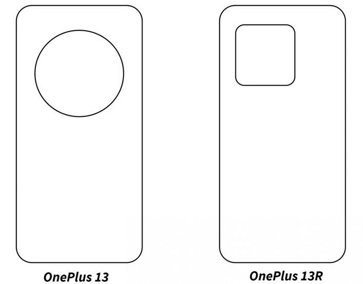 Illustrations showing the rear design of the OnePlus 13 and OnePlus 13R|Image credit-@heyitsyogesh - OnePlus 13 could be rated higher than the iPhone 15, Galaxy S24, and Pixel 8 in one category