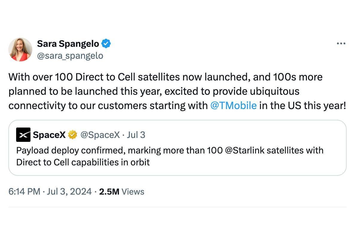 SpaceX is working hard to bring satellite connectivity to T-Mobile customers later this year - T-Mobile subscribers have another reason to be happy on 4th of July as SpaceX delivers exciting news