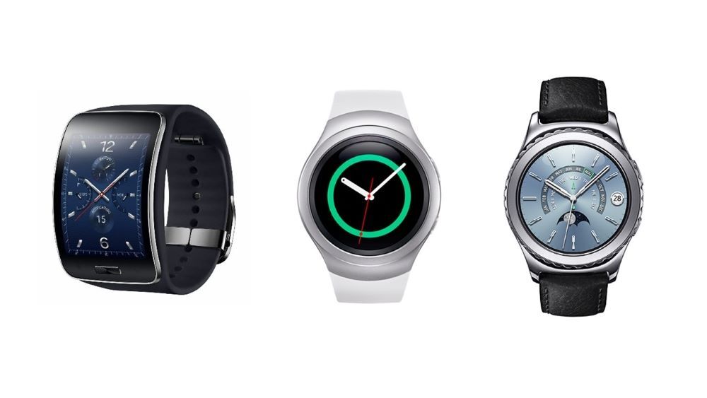 The Gear S (on the left) was pretty interesting. | Image credit - Samsung - Watch the clock: Galaxy Watch through the years