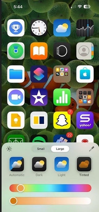 Change the size of the icons by making them bigger and removing their names from the Home Screen. | Image credit-PhoneArena - How to customize your Home Screen icons with the iOS 18 beta installed