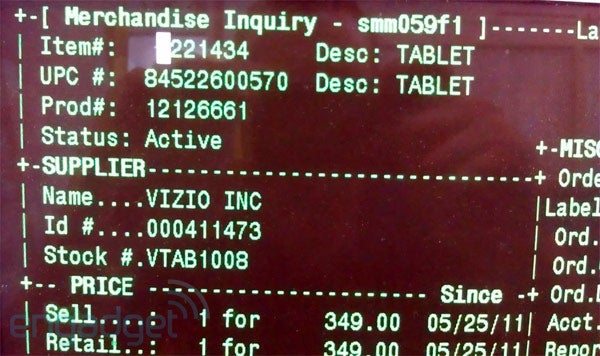 Vizio's tablet in Walmart's system for $349 - Vizio's Android tablet jumps through the FCC hoops, shows up for $349 in Walmart's system