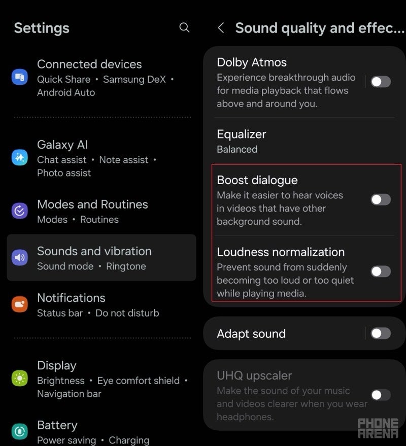 Samsung&#039;s One UI 6.1.1 adds an option to normalize and boost the dialogue volume in videos