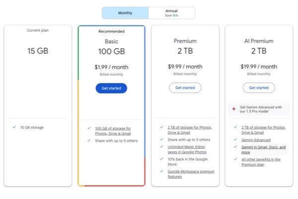 A new “Google One Lite” plan may be on the way as a budget option