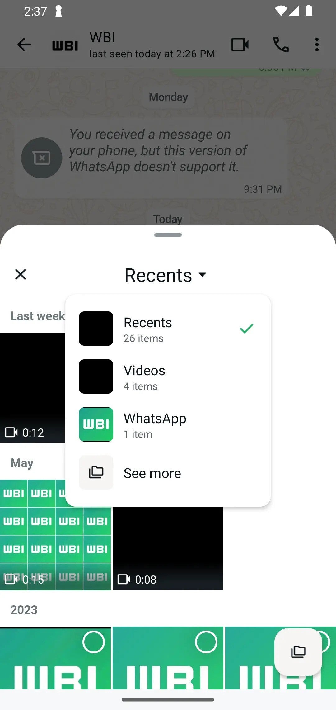 The new album picker is live for some beta testers. | Image credit – WABetaInfo - WhatsApp set to introduce a new album picker for a faster way to share photos