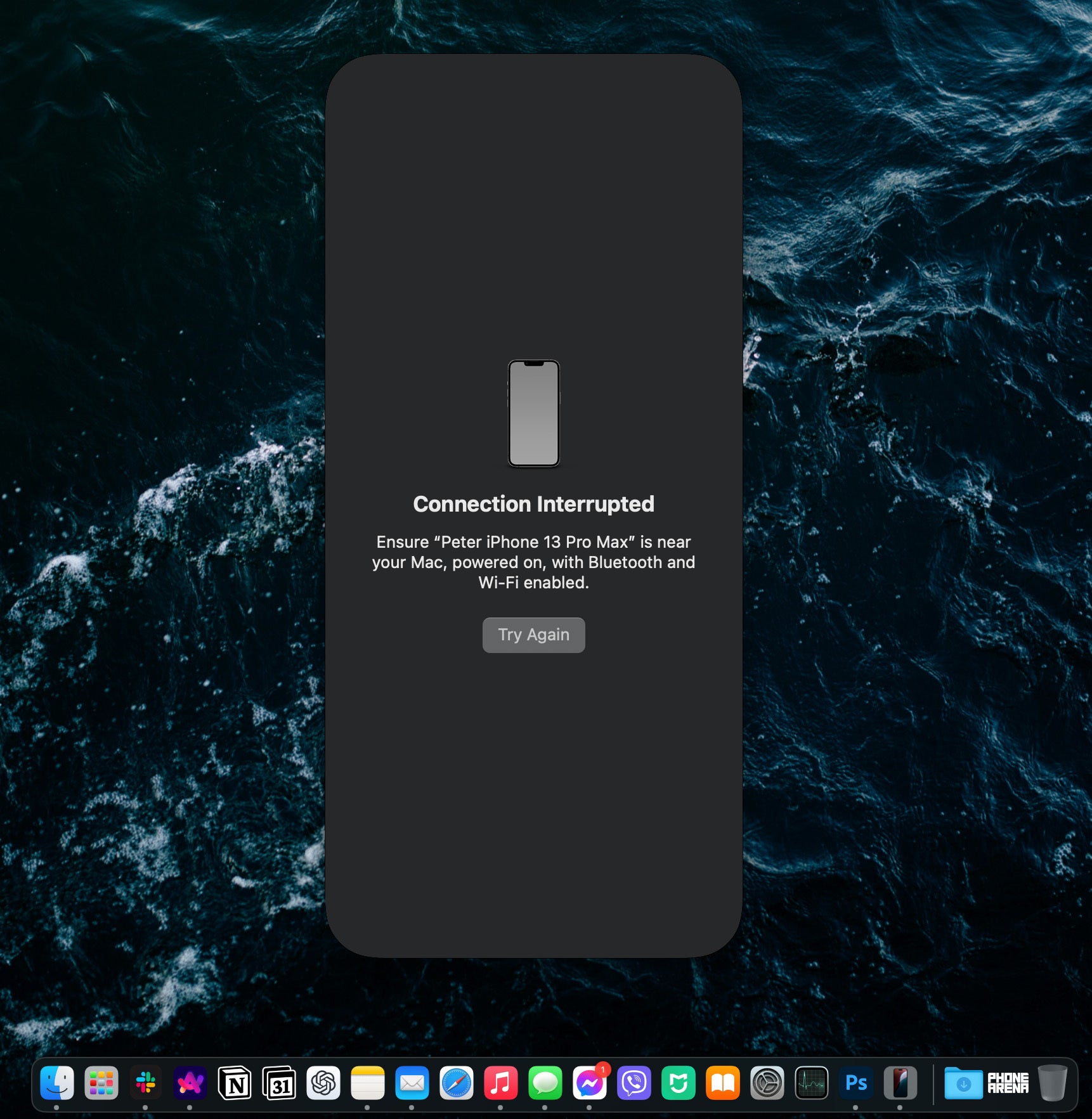 Don&#039;t let this screen startle you––it always appears when you start using your iPhone normally (Image by PhoneArena) - The power of the ecosystem: A deep dive with iPhone Mirroring on macOS